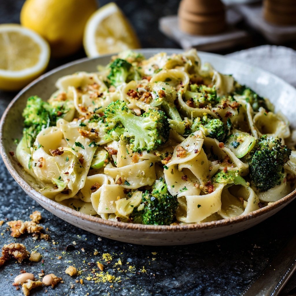 Brokkoli Mandel Pasta Mit Zitronen Note