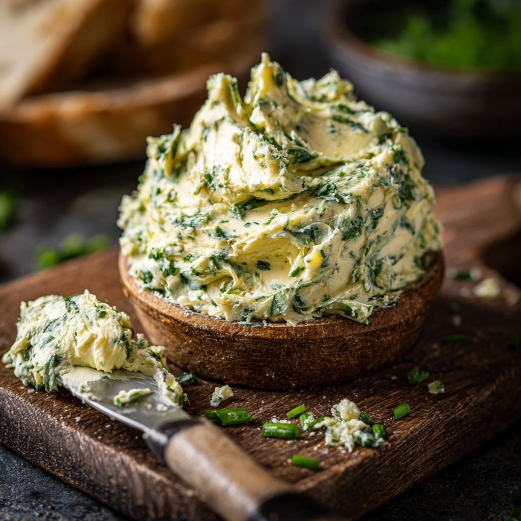 Kräuterbutter Mit Frischen Gartenkräutern