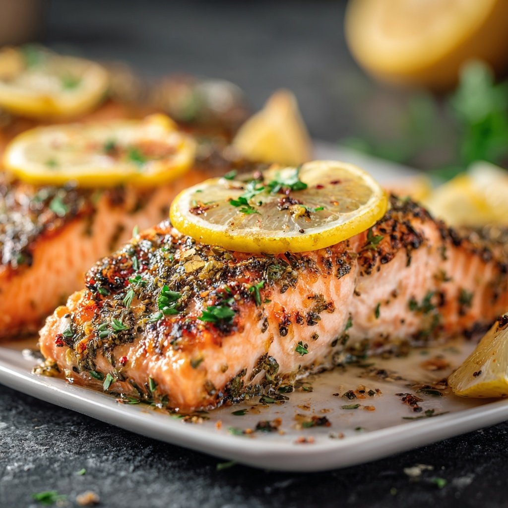 Kalorienarme Ofen Lachs Mit Zitrone