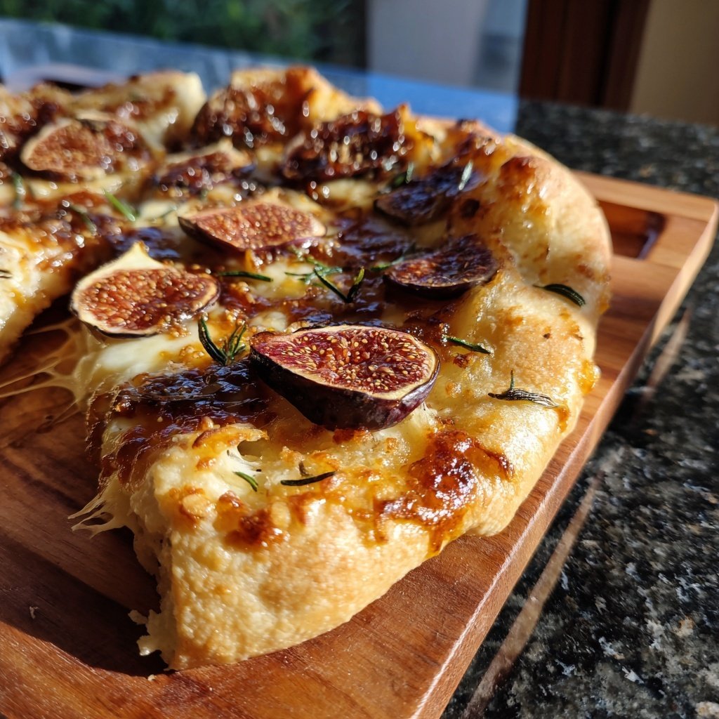 Pizza mit Feigen, Honig und Rosmarin